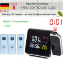 Digitaler Projektions-Wecker Wetterstation mit Temperatur Thermometer Luftfeuchtigkeit Hygrometer/Nachttisch-Aufwachprojektor-Uhr