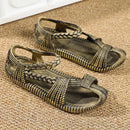Unisex Breathable Beach Sandals EVA Material Large Size 36-47 Woven Pattern Slip-On Shoes Comfortable Lightweight Summer Sandals