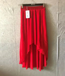 SETWIGG Summer Bohemian Style Dip Hem Long Chiffon Skirts Elastic Waist High Low Long Pleated Asymmetric Chiffon Skirts 15 Color