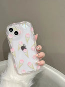 Phone Case For Samsung S22 Ultra S24 S23 Plus S21 S20 FE M54 A35 A05 A15 A04 A04E A14 A24 A34 A54 Tulip Grip Holder Wave Cover
