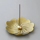 1pc Alloy Burner Stick Holder Buddhism Lotus Line Incense Plate Sandalwood Coil Base Temples Yoga Studios Home Decoration
