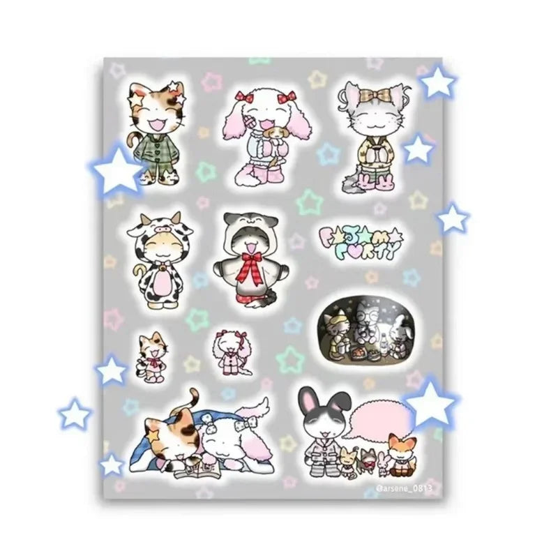 Cat Stickers Arsene Korean Replacement Ins Cartoon Guka Pocket Sticker DIY Guben Material Cute Stickers