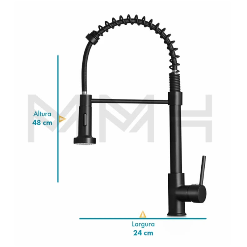 Torneira de cozinha gourmet com spray articulado para fácil cozinha - Torneira spray mono comando
