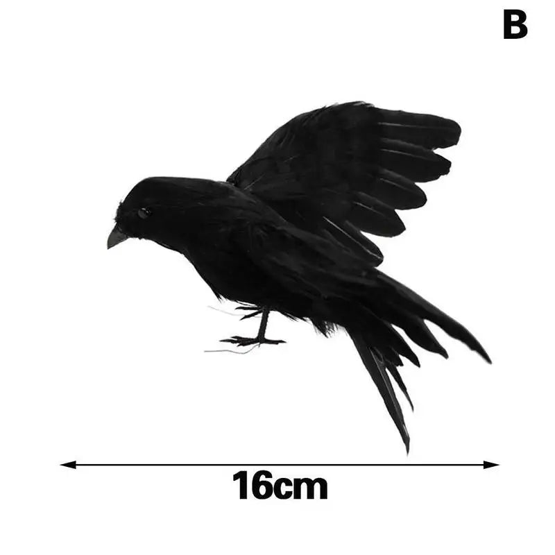 Simulation Black Crow Raven Bird Repellent Pest Control Halloween Artificial Crow Raven Prop Horror Scary Garden Decorations