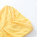 The Aurelian | Butter Yellow Mesh Strapless Pleated Evening Gown