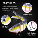 13,7 cm 27 g sinkende Wobbler 8 Segmente Angelköder Multi-Gelenk Swimbait Hardbait Angelzubehör für Barsch Isca Crankbait