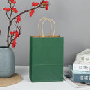 10pcs/lot Kraft Paper Bag with Handles Solid Color Gift Packing Bags for Store Clothes Wedding Christmas Supplies Handbags Kit