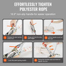 SucceBuy Rope Puller 3/4 T 1653lbs Pulling Capacity with 100' 0.6" diameter Rope 2 Hook Come Along Winch Heavy Duty Puller Tool