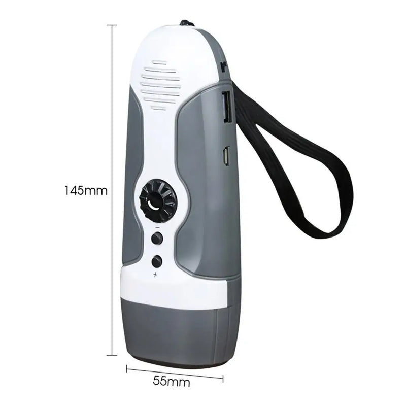 Outdoor 3 In1 Portable Emergency Flashlight Hand Crank Generator Hand Lamp FM Radio Power Bank Torch USB Rechargeable Led Lights