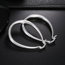 925 Sterling Silber 41 mm glatte Kreis-Creolen für Damen, Mode, Party, Hochzeit, Accessoires, Schmuck, Weihnachtsgeschenke