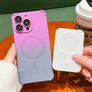 Air-cushion Case for iPhone 15 14 13 12 Pro Max Plus Cover Gradual Liquid Silicon Magnetic Magsafe Charge Full Camera Film Shell