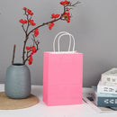 10pcs/lot Kraft Paper Bag with Handles Solid Color Gift Packing Bags for Store Clothes Wedding Christmas Supplies Handbags Kit