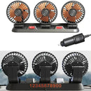 Powerful Car Fan Interface For Large Truck 24V/12V Small Bread Vans Car Cooling Fan 360° Adjustable Three-Head Car Fan Low Noise