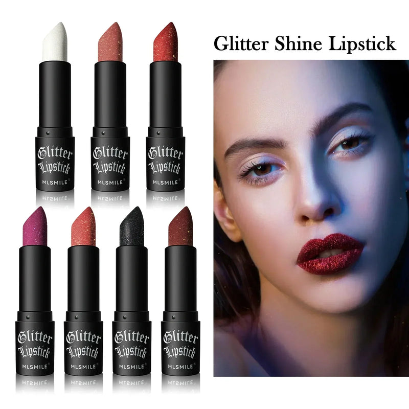 Black Diamond Lipstick Glitter Waterproof Non-stick Cup Glitter Sexy Red Lip Tint Lipsticks Lasting Shiny Lips Makeup Cosmetics