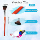 6pcs Mop Pinsel für Acrylmalerei 1 Zoll Mischpinsel Malpinsel für Acryl Gesichts- Körperbemalung Ovaler Mop Acrylpinsel