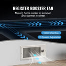 SucceBuy Booster Fan 4x12in Duct Fan 100CFM 10 Adjustable Speeds with LCD Smart Controller for Wall and Floor