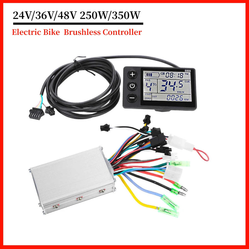 24V/36V/48V 20W/30W Electric Bike Controller E-bike Scooter Brushless Meter Controller with LCD Display Panel