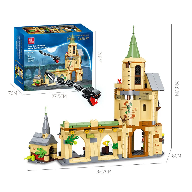 Creative Hogwarts Courtyard Castle Magic College Building Blocks House Architecture Bricks Toys Gift For Children Kids Boy Adult