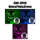 Halloween Horror-Masken LED Gesichtsleuchtmaske Gruselige Scream Leuchtmaske für Karneval Halloween Kostüme für Männer Leuchtet im Dunkeln