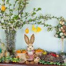 Cute Straw Rabbits Bunny Standing Decorations w/Carrots for Easter Party Home Garden Wedding Ornament Photo Props Crafts