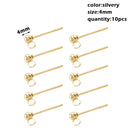 Stainless Steel Round Ball Post Earrings Stud Loops Earring Hooks Earplug  Fit Women DIY Earring Jewelry Making Christmas Craft