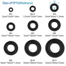 NINDEJIN Black White Nylon Washers M2 M2.5 M3 M4 M5 M6 M8 M10 M12 M16 Plastic Plain Washers Flat Washer Gaskets