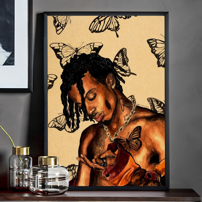 Rapper Playboi Carti Poster Self-adhesive Art Poster Whitepaper Prints Posters Artwork Aesthetic Art Wall Painting