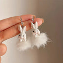 Autumn Winter Easter Earrings for Women Funny Rabbit Hare Carrot Korean Lovely Fashion Fur White Bunny Gift Jewelry Accessories