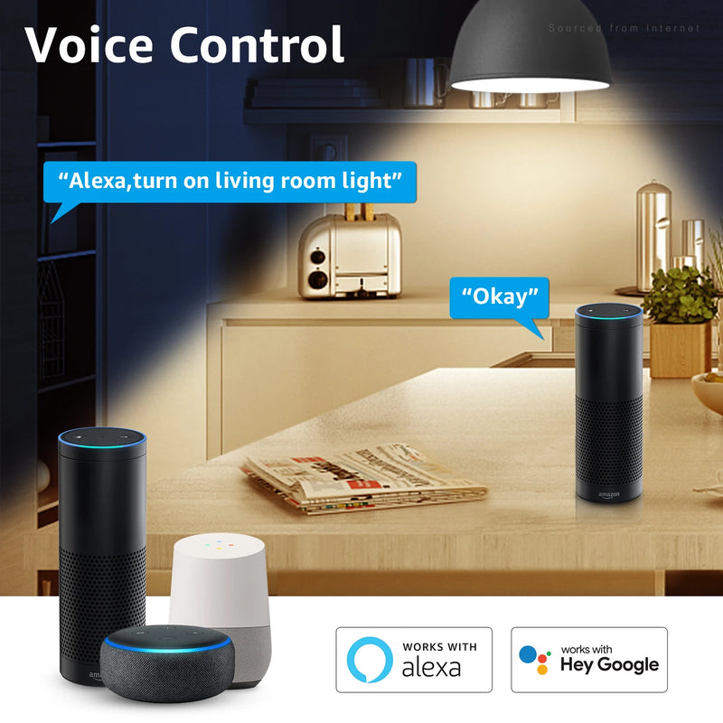 4 Pack Smart WiFi LED A19 Bulb, RGBCW Color Changing, Compatible with Alexa & Google Home & Echo Assistant