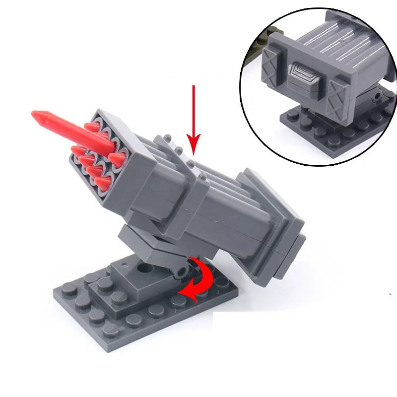 MOC Military Series Missile Launch Equipment Army Accessories Children's Militarys Model Building Blocks Bricks Educational Toys