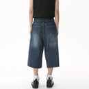 IEFB Korean Style Vintage Men's Jeans Summer Loose Male Wide Leg Knee Length Shorts 2023 New Washed Fashion Denim Trouser 9A8825