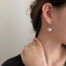 Anti-Allergie 925 Silber Nadel Damen Quasten Ohrstecker Vintage Accessoires Kleiner Bär LOVE Herz Asymmetrischer Party Schmuck