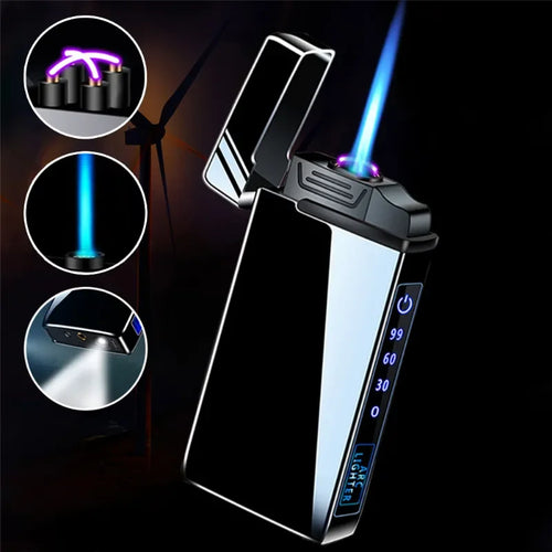 The Trinity Arc | 3-in-1 Windproof Plasma Jet Lighter with Power Display