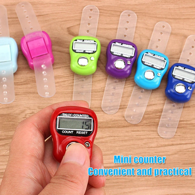 20-50pcs Random Colors Mini Electronic Finger Counter Ring LED Digital Golf Finger Hand Ring Tally Counter Tally Pedometer