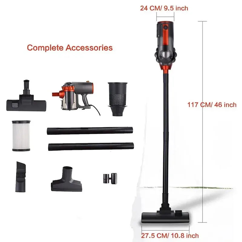 600W Corded Vacuum Cleaner Household Handheld Multifunction 2-in-1 Strong Suction Vacuum Cleaner 16KPa Dust Collector Aspirator