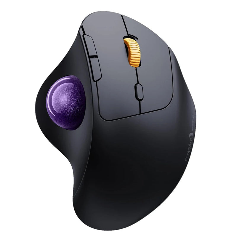 ProtoArc EM04 Trackball Mouse Wireless Rechargeable Ergonomic Vertical Bluetooth Mice for Computer PC iPad Mac Windows Android