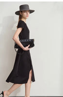 AMII Minimalist Summer Casual Dress for Women 2025 Solid Round Neck Sleeveless Dresses Lady Fashion Slim Straight Skirt 12512031