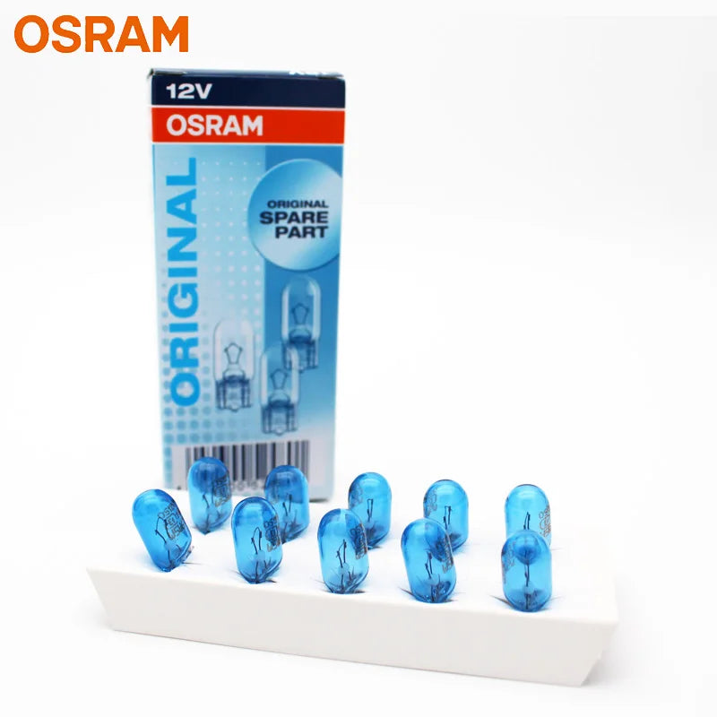 OSRAM Original 12V T10 W5W Interior Light Turn Signal Lamp 4000K Cool White Color 5W W2.1x9.5d 2825CB Auto Bulb Wholesale 10pcs