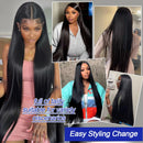 40 Inch Bone Straight Human Hair Wig 13x4 13x6 HD Transparent Lace Wigs Brazilian Full Lace Frontal Wig For Women 300% Density