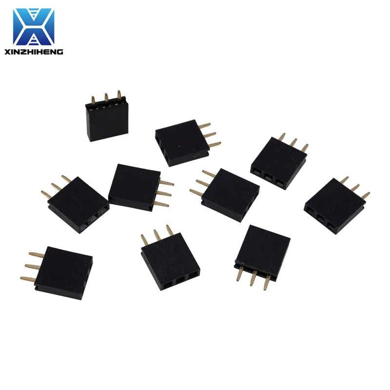 10pcs 2.54mm Pitch Single Row Pin Female Header Socket 1*2p 3p 4p 5p 6p 7p 8p 10p 12p 14p 15p 16p 18p 20p 25p 40p Pin Connector