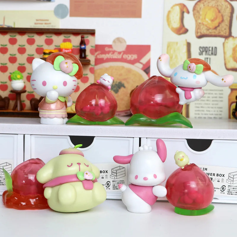 Sanrio Blind Box Kuromi Cinnamoroll My Melody Purin Figures Dolls Characters Vitality Peach Paradise Toy For Girl Christmas Gift