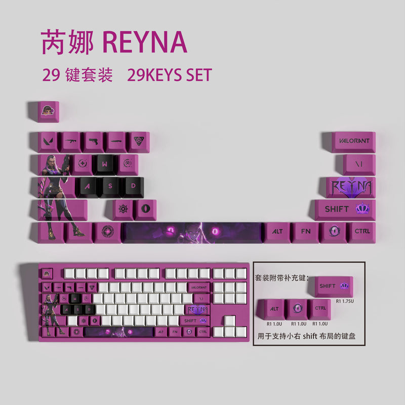 ISO KEYCAPS New design Valorant keycaps 29KEYCAPS  OEM Profile Cherry profile for mechanical keyboard