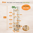The Summit Tower | Floor-to-Ceiling Wooden Cat Tree with Hammock & Scratching Posts