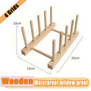DIY Wooden Drain Rack Kitchen Living Room Organizer Shelf for Plates/Cutting Boards/Plates/Cups/Pot Lid Home Storage