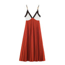 KLKXMYT Elegant Women Beading Slip Long Dress Pleated Sleeveless Backless Sexy Midi Dress Female Evening Party Dresses