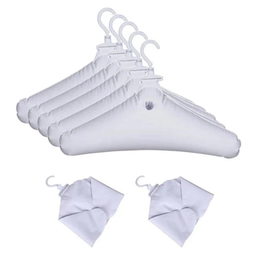 5pcs/Pack Inflatable Clothes Hanger Foldable Creative Hanger No Trace Rotatable Home Travel Portable Clothing Storage Rack