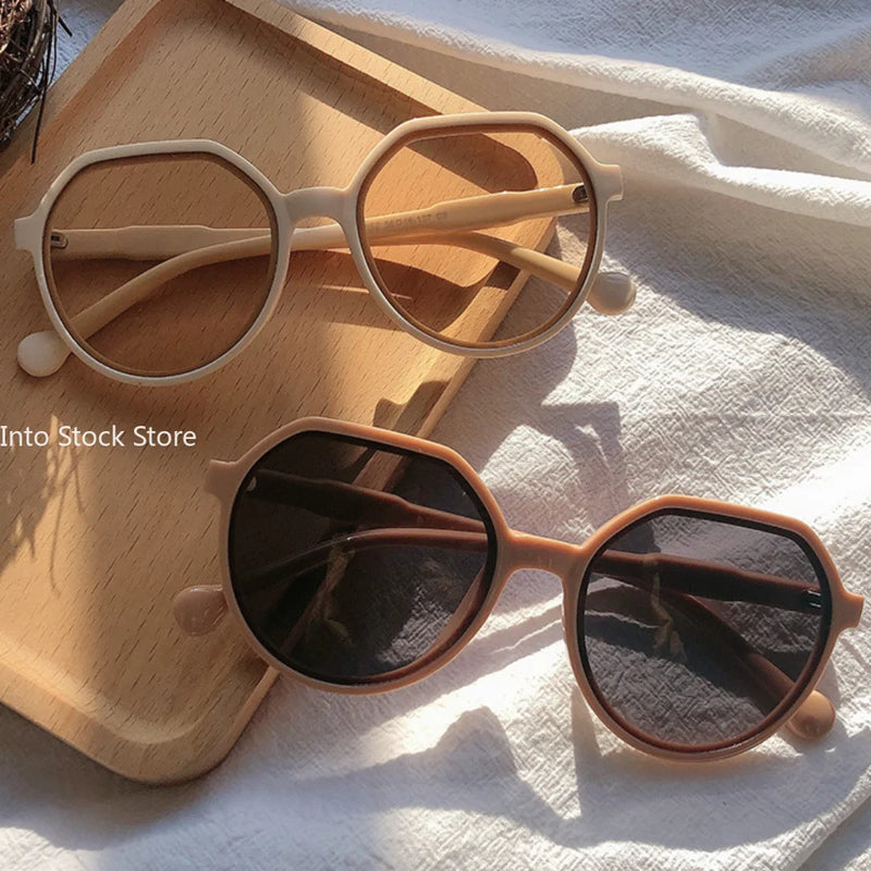 Fashion Style All-match Trend Sunglasses Personalized Round Frame Sunglasses Ins Trend Candy Color Big Frame Sunglasses