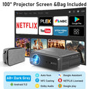 [Google TV/Android 14]4K Projector Full HD 1080P Home Theater Netflix-Licensed Outdoor Movie Smart Auto Focus Beam Projectors