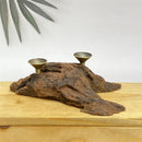 Wholesale double crystal ball wooden stand unique natural driftwood crystal ball egg display stand home decoration