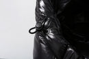 The Obsidian Down | Hand-Crafted Shiny Puffer with White Duck Down Insulation
